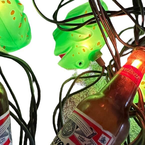 Vintage Budweiser Bottles and Bullfrogs String Lights - Picture 6 of 8
